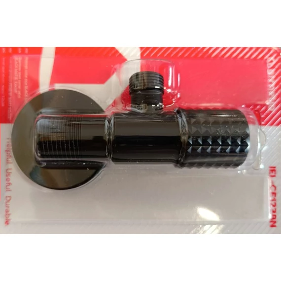 EW Inox sarokszelep matt fekete 1/2"-3/8" kerámiabetétes