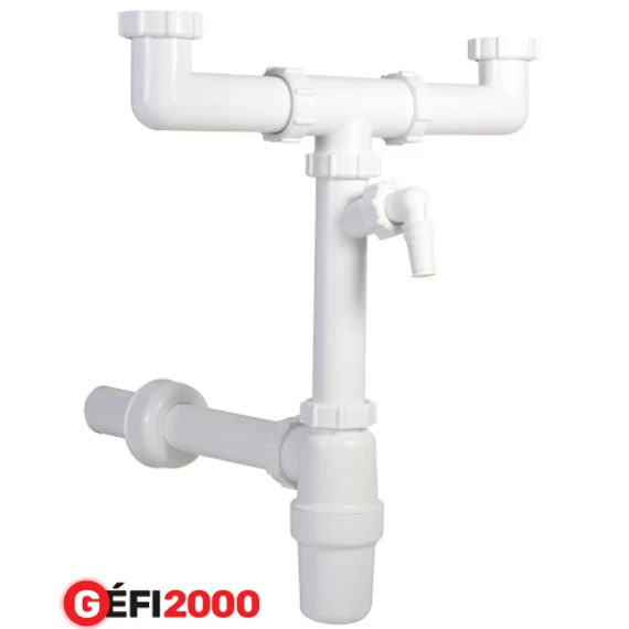 Styron STY-539-3 Mosogatószifon 2 medencés leer.nélkül mosóg csatl.