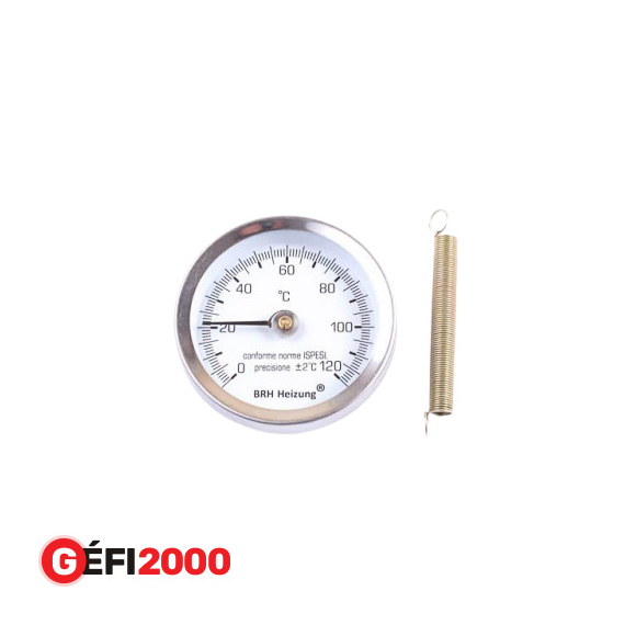 Hőmérő fémházas rugós BRH 243 (csőhőmérő) Q63, 0-120C