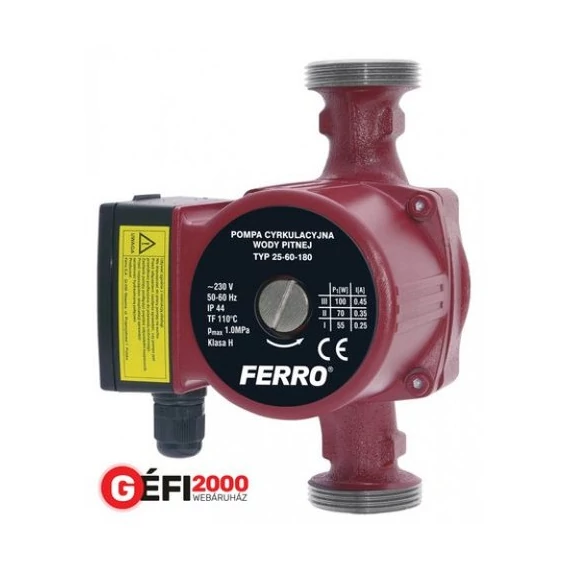 Ferro 25/60 180 mm/5,5 m keringető szivattyú