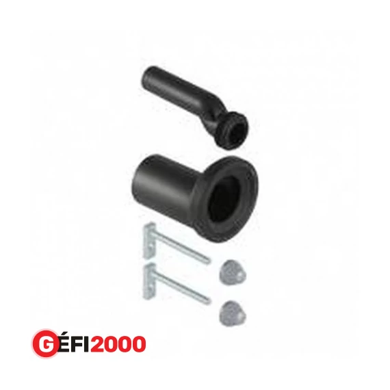HAAS Fali wc csatlakozó garn.90mm eltolt króm fehér kupak