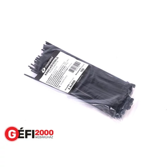 Kábelkötegelő 4,8 X 300 FEKETE 100db/cs