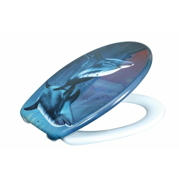P-A  WC ülőke  kék víz alatti delfines