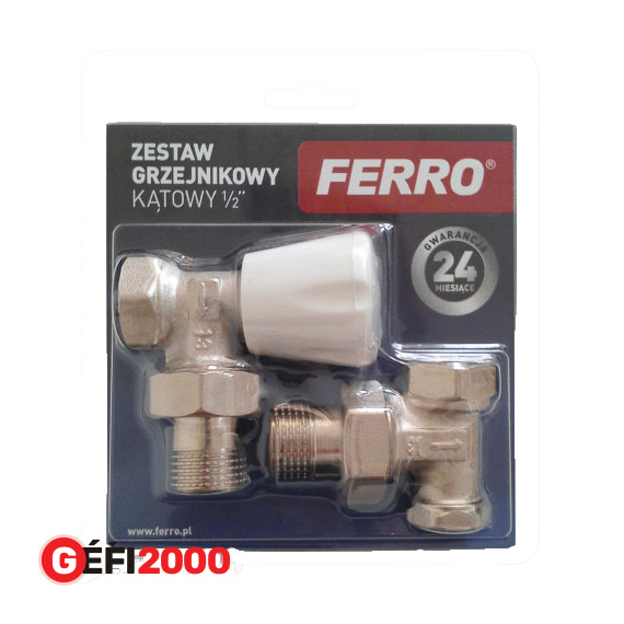 Ferro Sarok radiátorszelep készlet 1/2" (ZG5Y + ZK2Y)