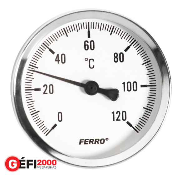 Ferro  hőmérő 80 mm hátsó csatl. (1/2x40)  0-120 C