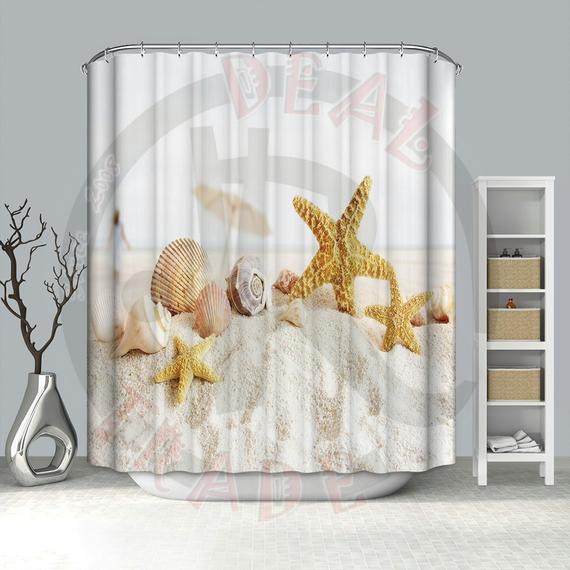 Zuhanyfüggöny textil 180x200 cm BÉZS KAGYLÓS design