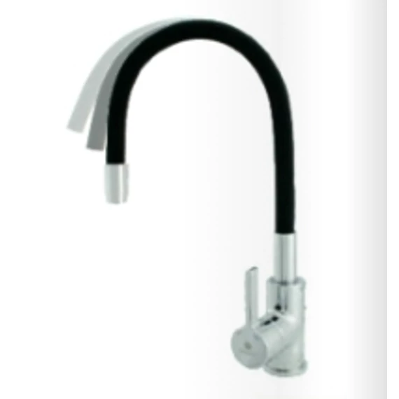 Álló mosogató csaptelep INOX flexibilis SZÜRKE kifolyócsővel