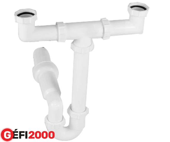 Styron STY-639-50-2 Csőszifon 2 medencés leer. nélkül 50 mm