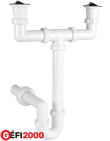 Styron STY-639-6 Csőszifon 2 medencés fülesdugóval