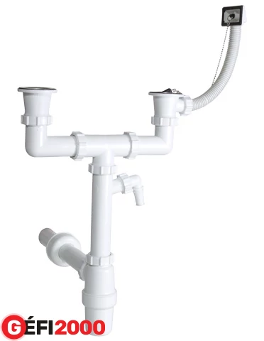 Styron STY-539-7 Mosogatószifon 2 medencés leer. túlf. mosog csatl.