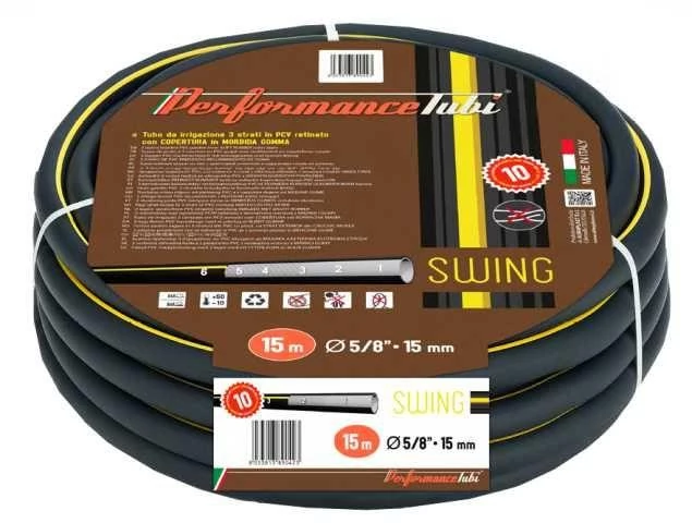 SWINGER fekete 3/4 gumis locsolótömlő /25fm/