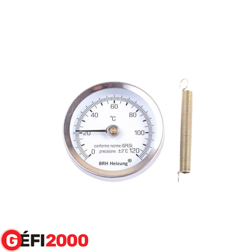Hőmérő fémházas rugós BRH 243 (csőhőmérő) Q63, 0-120C