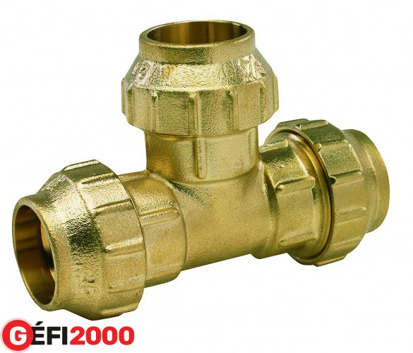 KPE RÉZ T-idom 3 tokos 25x25x25