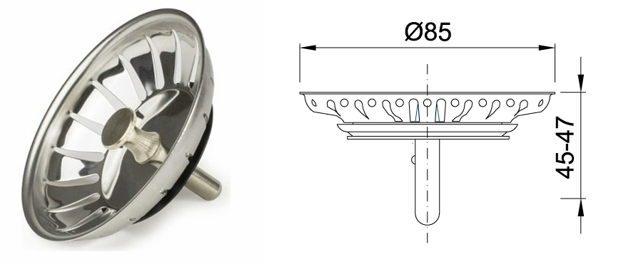 Styron STY-654-D szűrős dugó 114-es leeresztőhöz (85 mm átm)