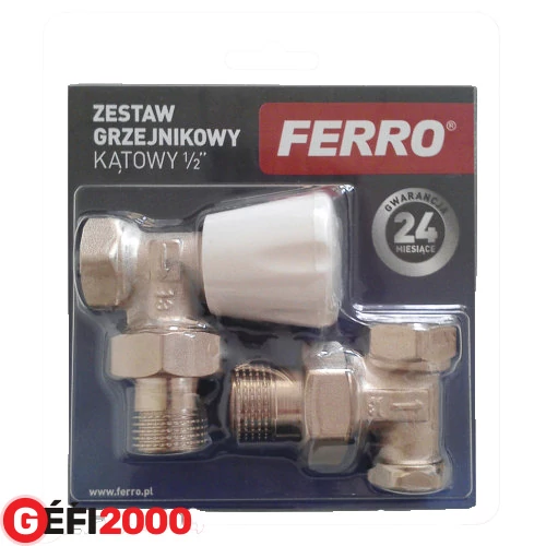 Ferro Sarok radiátorszelep készlet 1/2