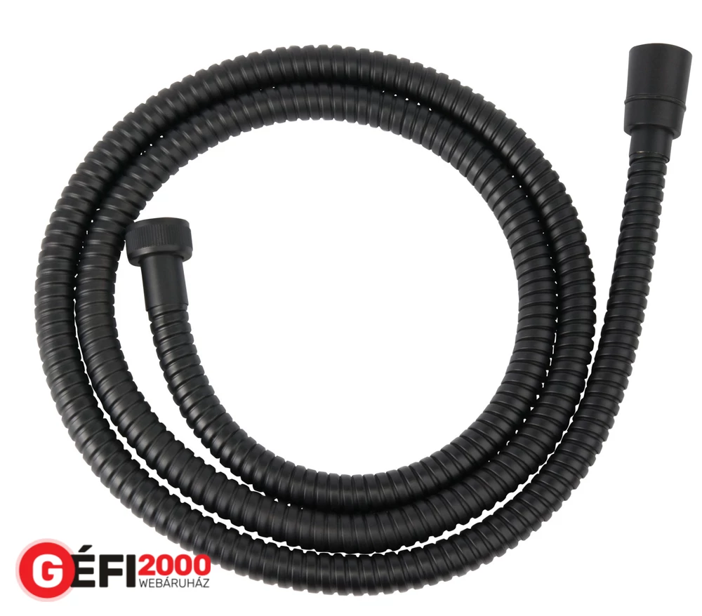 Ferro Acélfekete zuhanycső, 150cm,csavarodásm., fém, fekete